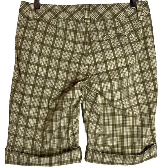Lole Brown Yellow White Plaid Shorts Water Repellent Quick Dry Stretch 10 - Picture 2 of 16